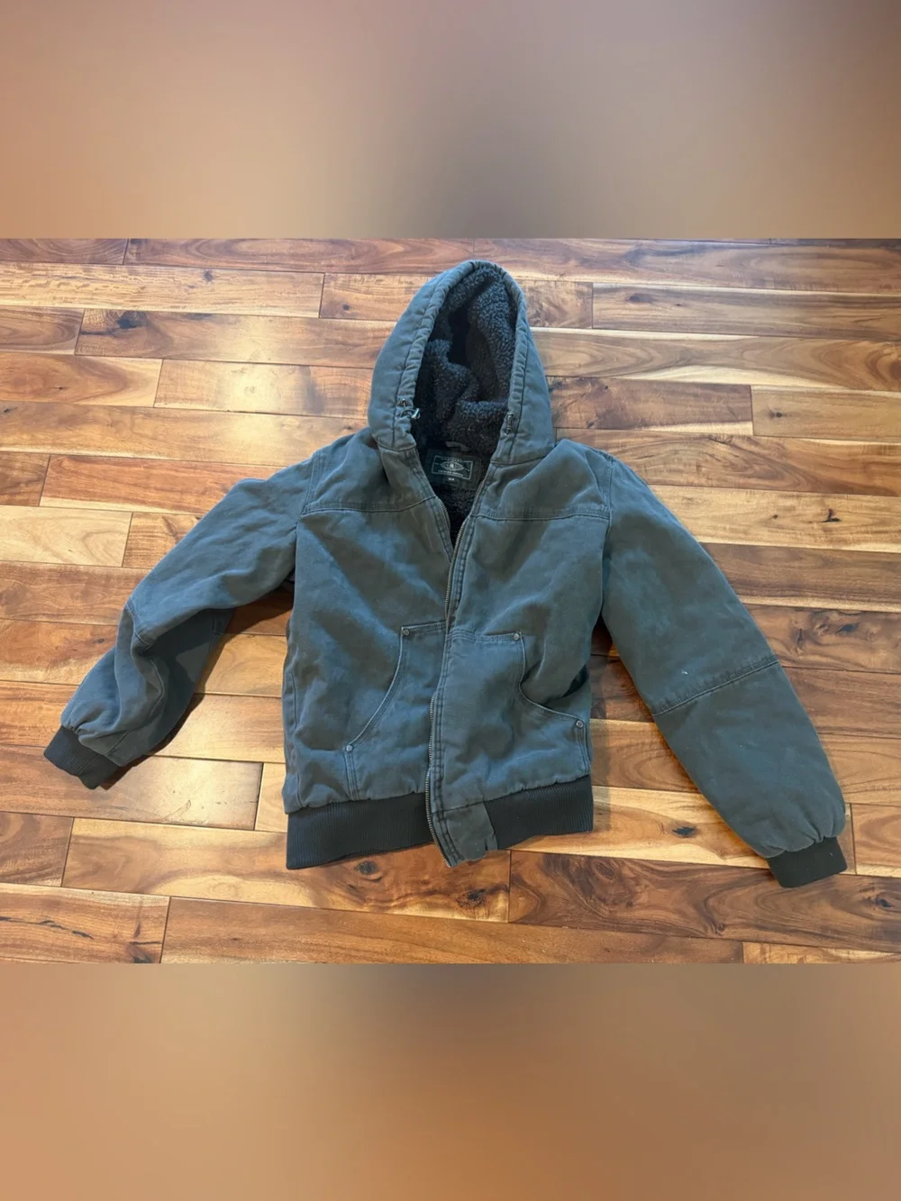 G.H. Bass Dark Brown Sherpa-Lined Hooded Jacket men's medium